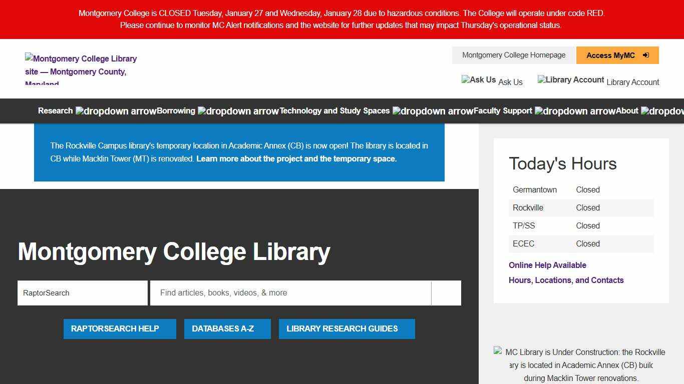 Montgomery College Library Montgomery College, Maryland
